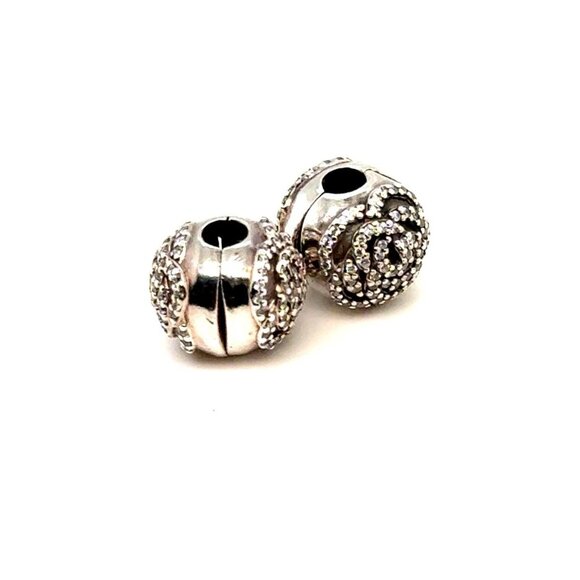 2 Pandora Shimmering Rose Clip Charms - Picture 2 of 3